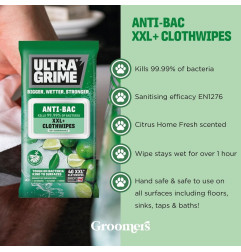 UltraGrime® Life Anti-Bac tīrīšanas lupatiņas ar citrusaugļu aromātu 40gab.