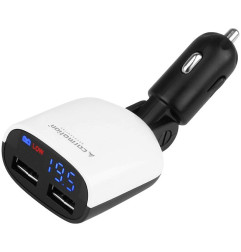 Volttimittari + 2xUSB-laturi 3.4A 12/24V CARMOTION