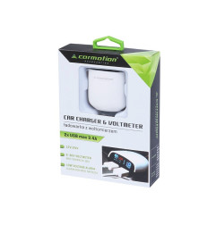 Volttimittari + 2xUSB-laturi 3.4A 12/24V CARMOTION