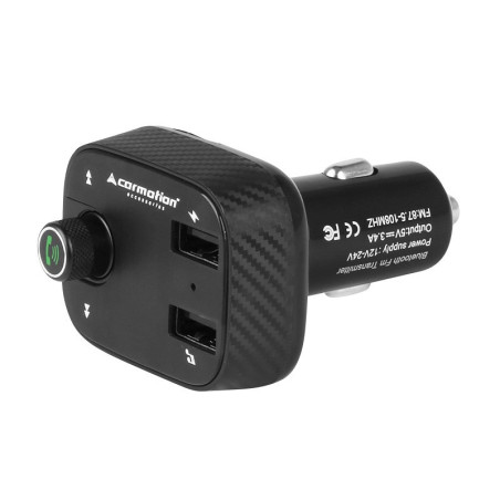 Volttimittari + 2xUSB-laturi + FM-lähetin + handsfree Carmotion