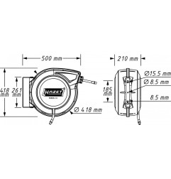Ilmakaapeli kelassa 15m 1/2" 13mm 9040N-13 HAZET