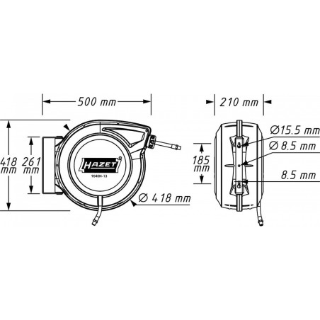 Ilmakaapeli kelassa 15m 1/2" 13mm 9040N-13 HAZET