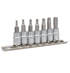 Torx uzgaļu komplekts ar caurumu 1/4" 7gab. T10 T45, JBM