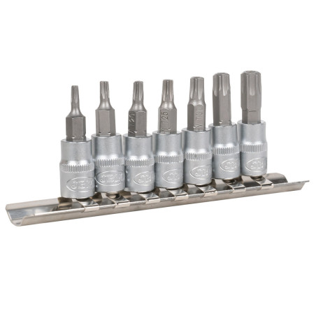 Torx uzgaļu komplekts ar caurumu 1/4" 7gab. T10 T45, JBM