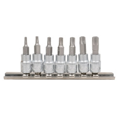 Torx uzgaļu komplekts ar caurumu 1/4" 7gab. T10 T45, JBM