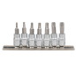 Torx uzgaļu komplekts ar caurumu 1/4" 7gab. T10 T45, JBM Torx uzgaļu komplekts ar caurumu 1/4" 7gab. T10 T45, JBM