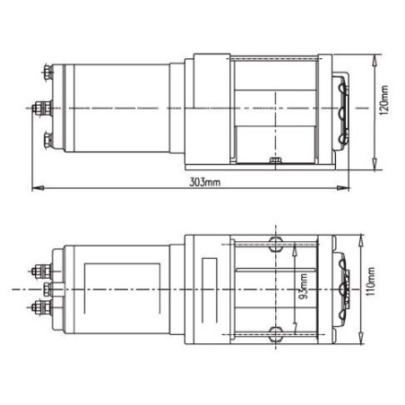 Sähkövinssi 12V 2500LBS/1134kg (metallikaapeli)