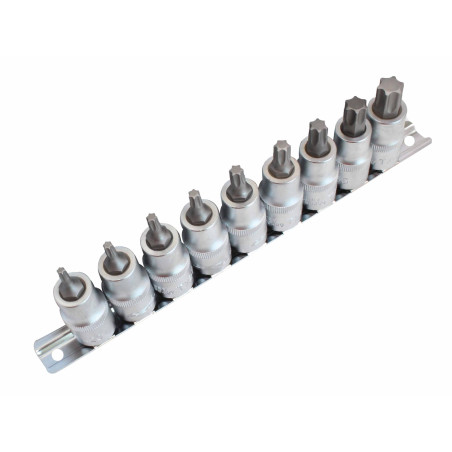 Uzgaļu komplekts Torx 1/2” T20 T60 9gab.