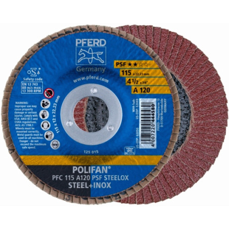 Ziedlapiņu slīpdisks 125mm, gr 40 Pferd
