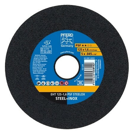 Griezējdisks metālam 125*1.6mm Pferd
