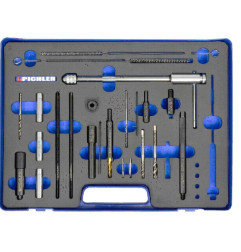 Universal set for removing broken glow plugs M8x1, and thread coil set without cleaning parts