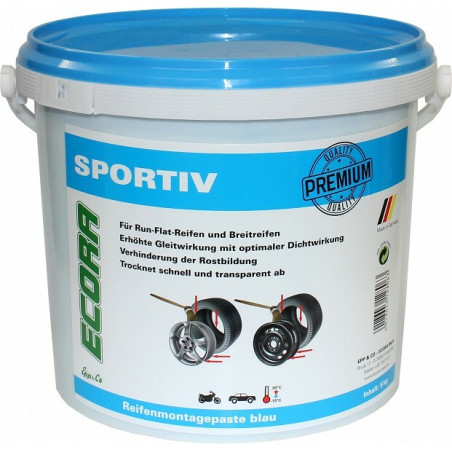 Riteņu montāžas smērviela 5kg, ECORA "SPORTIV", zila, automašīnām RFT un LPT,  10C līdz + 50C