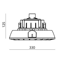 Griestu lampa 230V NEO 200W 110° 28000LM 4000K Ø330mm IP65 IND. NEXUS