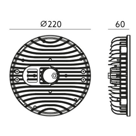 Griestu lampa 230V RIO 100W 110° 11000LM 4000K Ø220mm IP65 IND. (SAMSUNG LED) NEXUS
