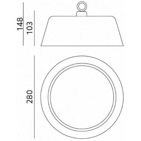 Griestu lampa 230V VIVO 100W 120° 14000LM 4000K Ø280mm IP65 IND. (PHILIPS LED) NEXUS