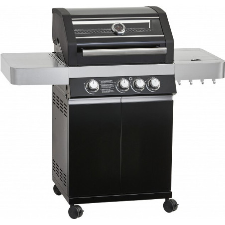 Grils ar gāzes degļiem 3+1 (1 plīts), 60x45cm, H70cm, 8 10IN, INOX, LPG FERRABOLI