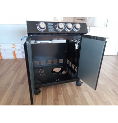 Grils ar gāzes degļiem 3+1 (1 plīts), 60x45cm, H70cm, 8 10IN, INOX, LPG FERRABOLI