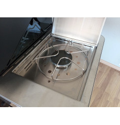 Grils ar gāzes degļiem 3+1 (1 plīts), 60x45cm, H70cm, 8 10IN, INOX, LPG FERRABOLI