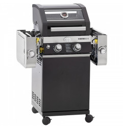 Grils ar gāzes degļiem 2+2 (2 plīts), 47,5x45cm, H84cm, 6 8IN, INOX, LPG FERRABOLI