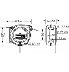 Elektrības pagarinātājs spolē 3x2.5mm² 20m 9040D 2.5 HAZET
