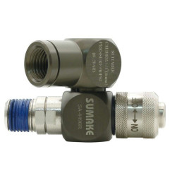 Pneimatiskais savienojums 1/4" ar  360° rotāciju un regulātoru