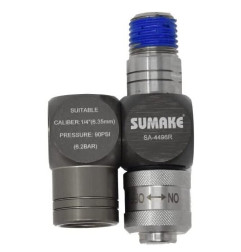 Pneimatiskais savienojums 1/4" ar  360° rotāciju un regulātoru