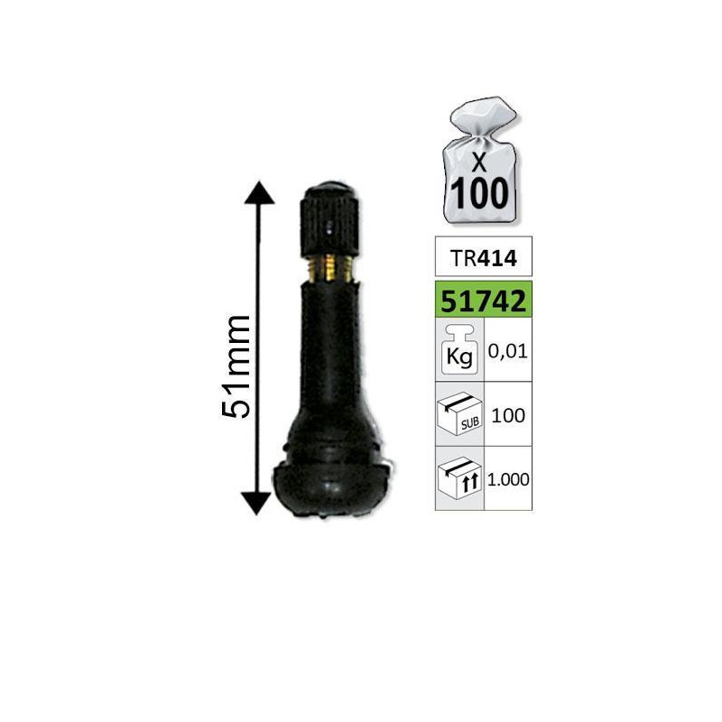 Ventīlis vieglajām automašīnām TR414 51mm 100gab.